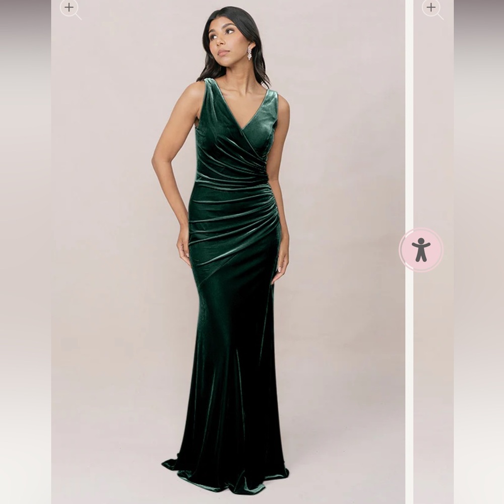 Revelry Deep Green Velvet Wedding Dress